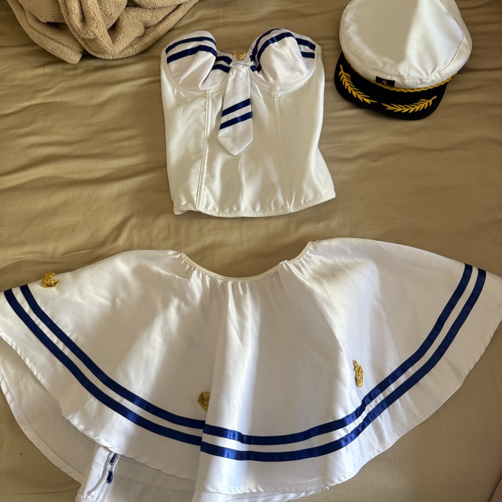Sailor Costume Set with Blue Stripes